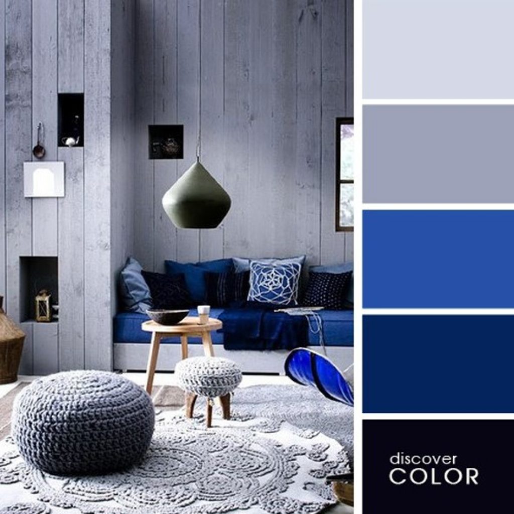 ترکیب رنگ آبی و رنگ طوسی در دکوراسیون داخلی